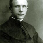 Archival black and white portrait of Blessed Father Michał Sopoćko, spiritual director of Saint Maria Faustina Kowalska