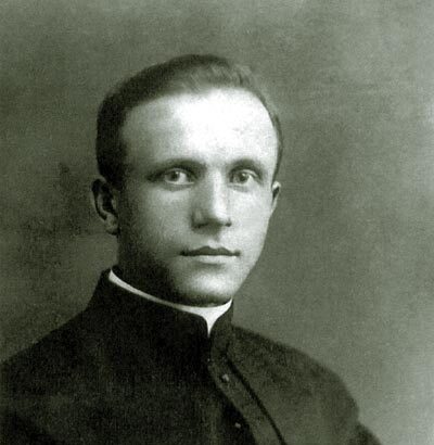 Archival black and white portrait of Blessed Father Michał Sopoćko, spiritual director of Saint Maria Faustina Kowalska