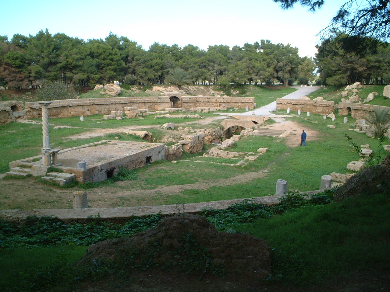 Ruins of the Roman Amphitheatre of Carthage where Saints Perpetua and Felicity were martyred in 203 AD
