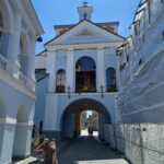 The historic Gate of Dawn (Ostra Brama) shrine in Vilnius, Lithuania, where the original Divine Mercy painting was first displayed to the public in April 1935
