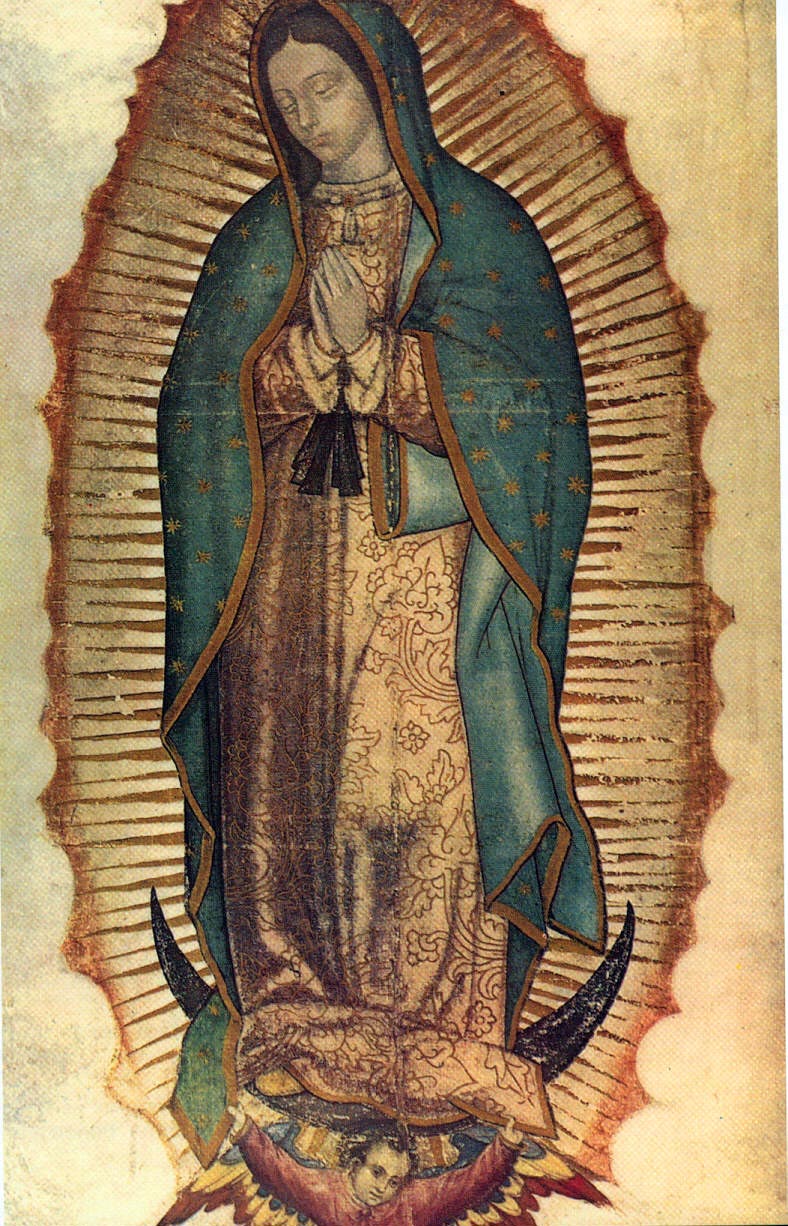 The miraculous image of Our Lady of Guadalupe on ayate agave fiber