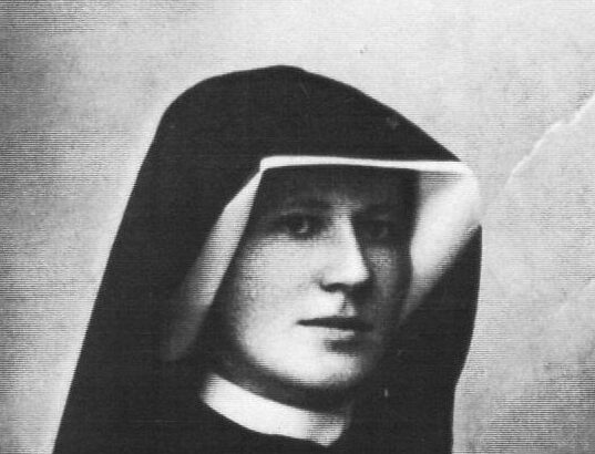 Saint Maria Faustina Kowalska in religious habit and veil, archival photograph taken in 1931
