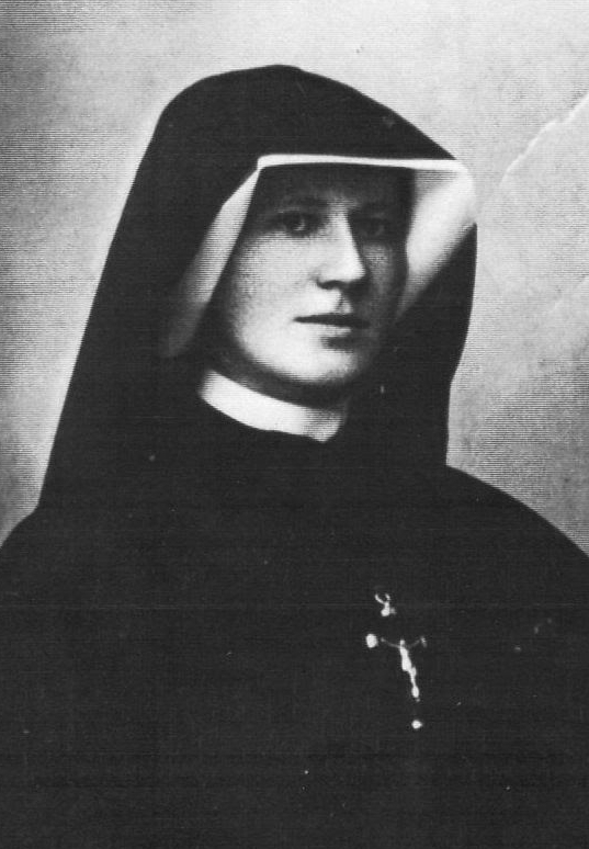 Saint Maria Faustina Kowalska in religious habit and veil, archival photograph taken in 1931