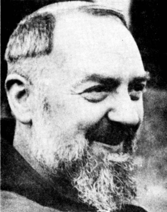 Portrait of Saint Padre Pio in brown Capuchin habit